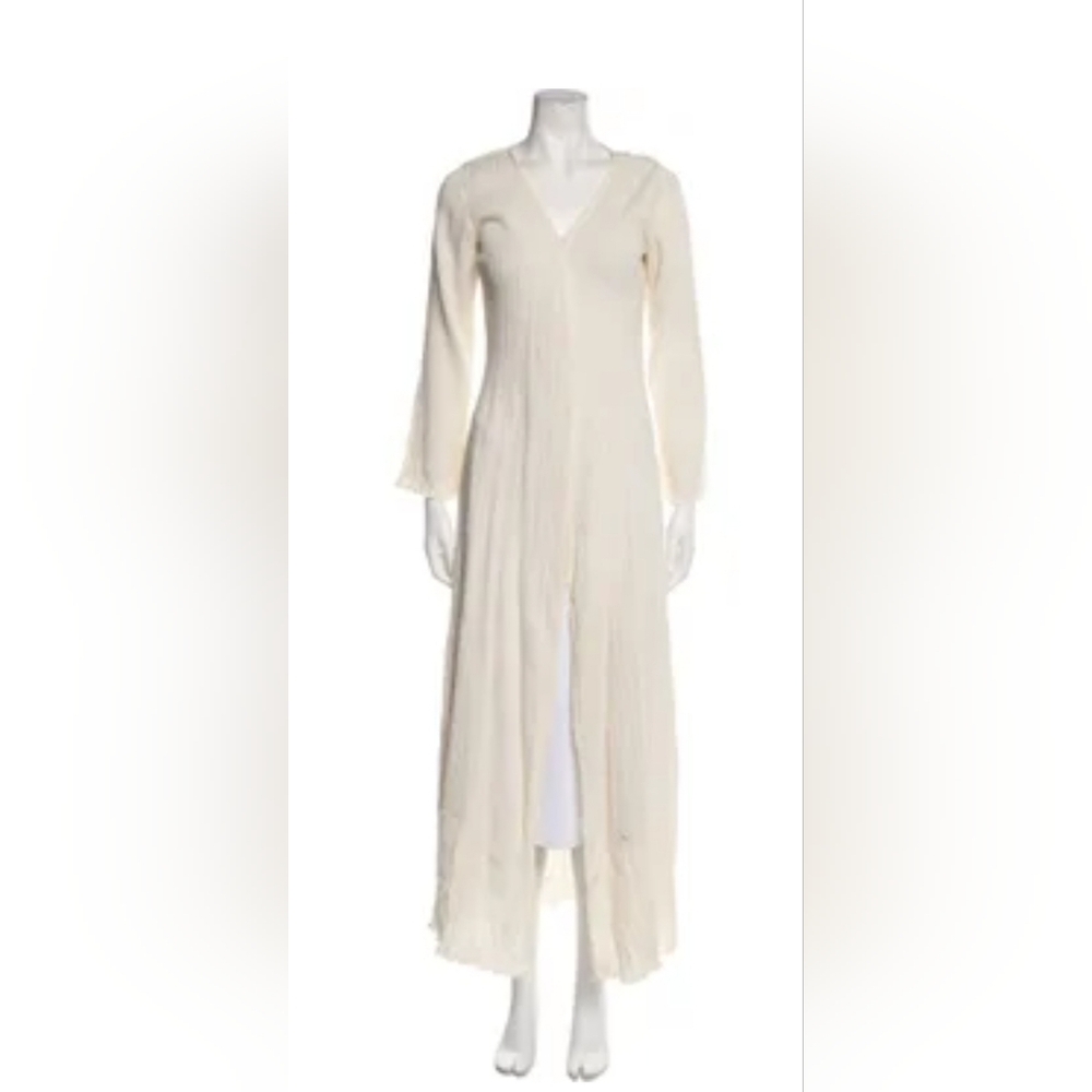 Savannah Morrow The Label Cream Maxi Kimono Duster Swim Cover XS/S